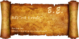 Bárd Ernő névjegykártya